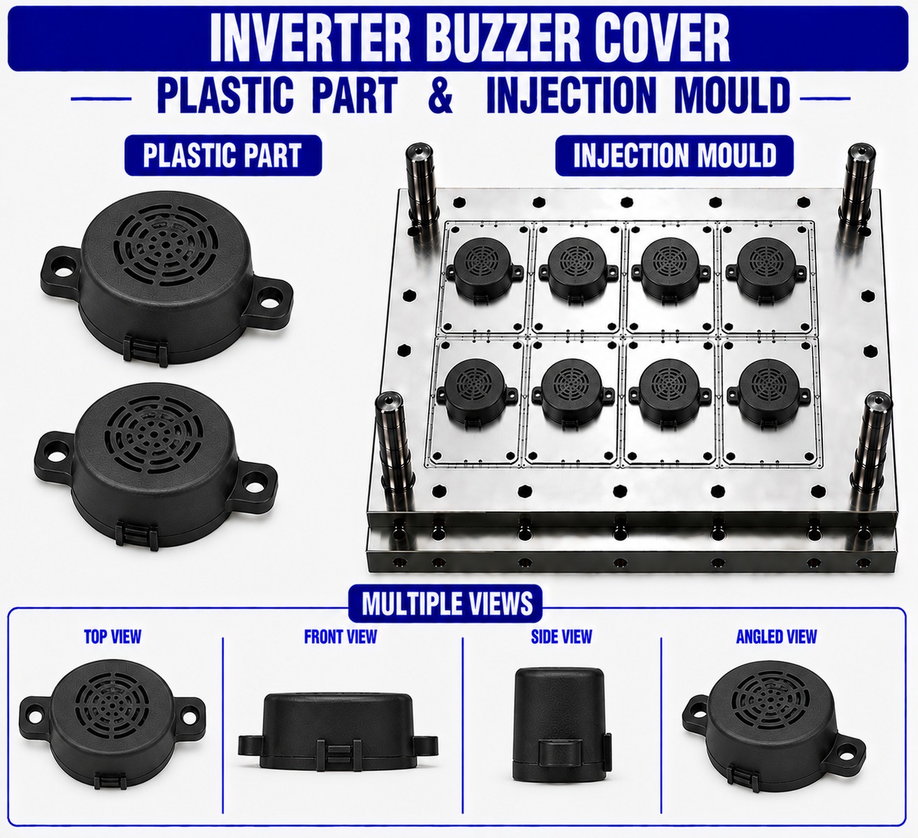 Inverter Plastic Buzzer Cover Mould and Moulding Service